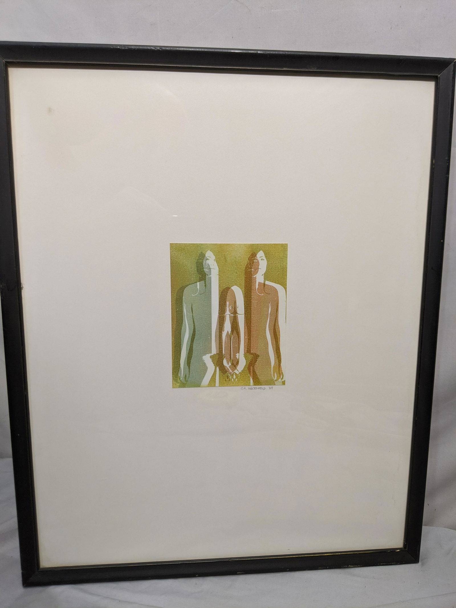 1969 Signed JA Hartenfeld Linocut Print (1 of 6)