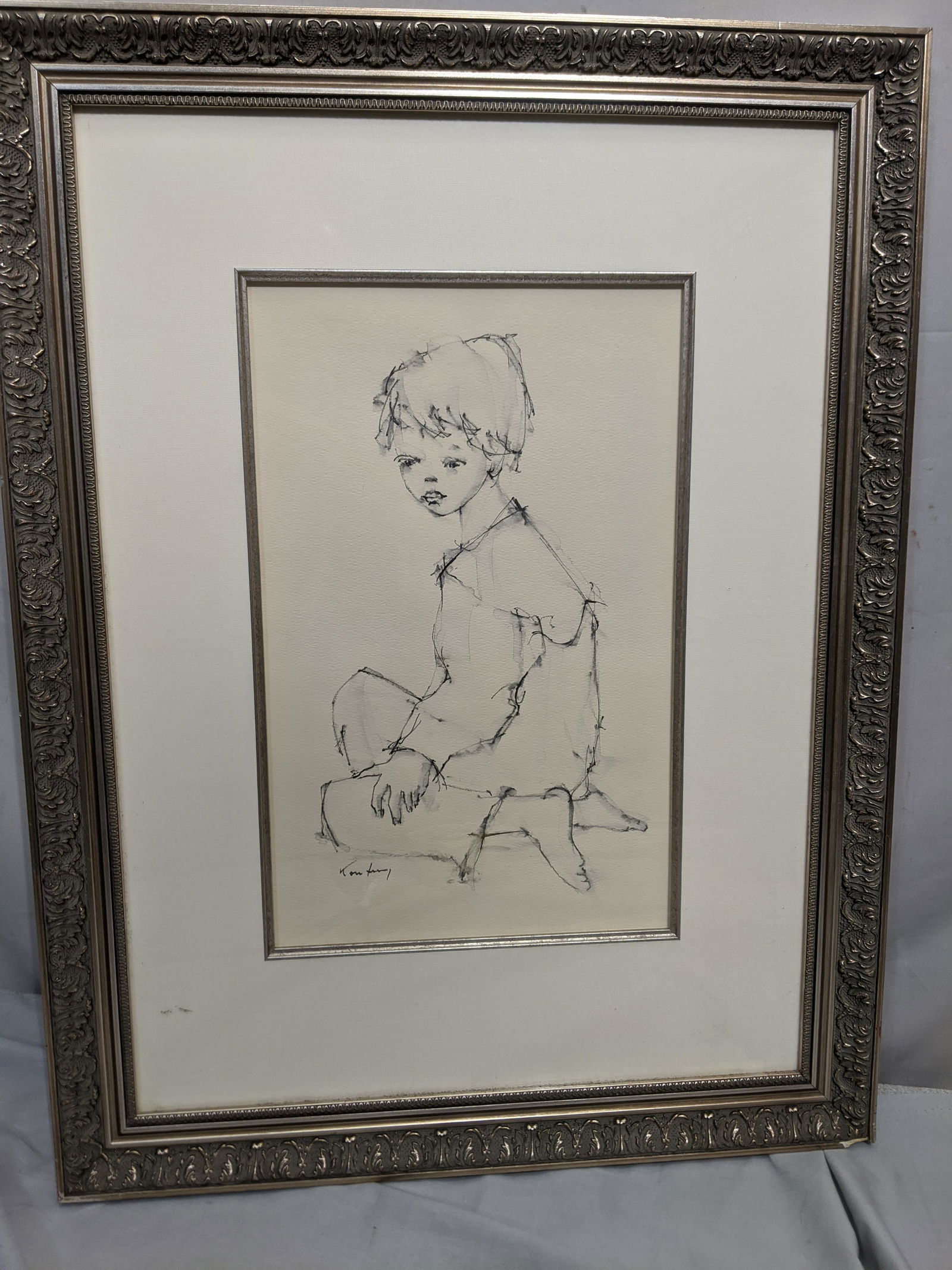 Pawel Kontny Pen Drawing of Boy (1 of 9)