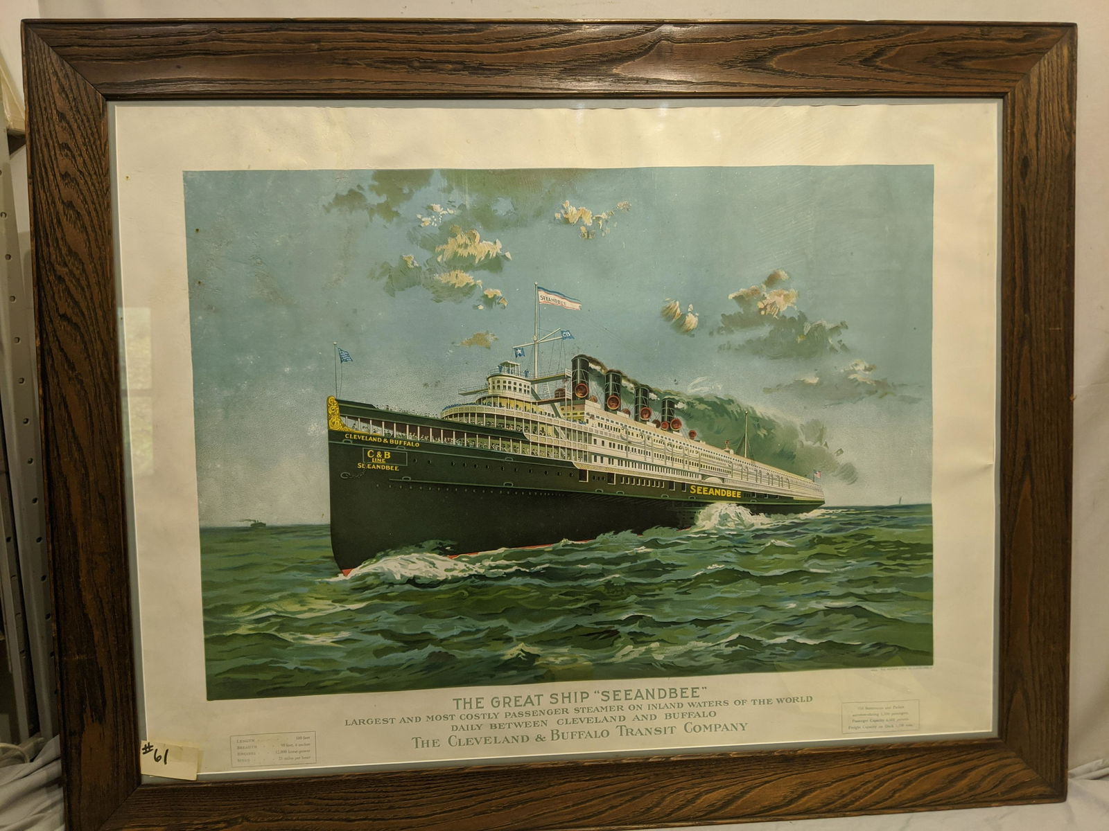 Antique Great Ship Seeanbee Passenger Ship Litho Print (1 of 15)