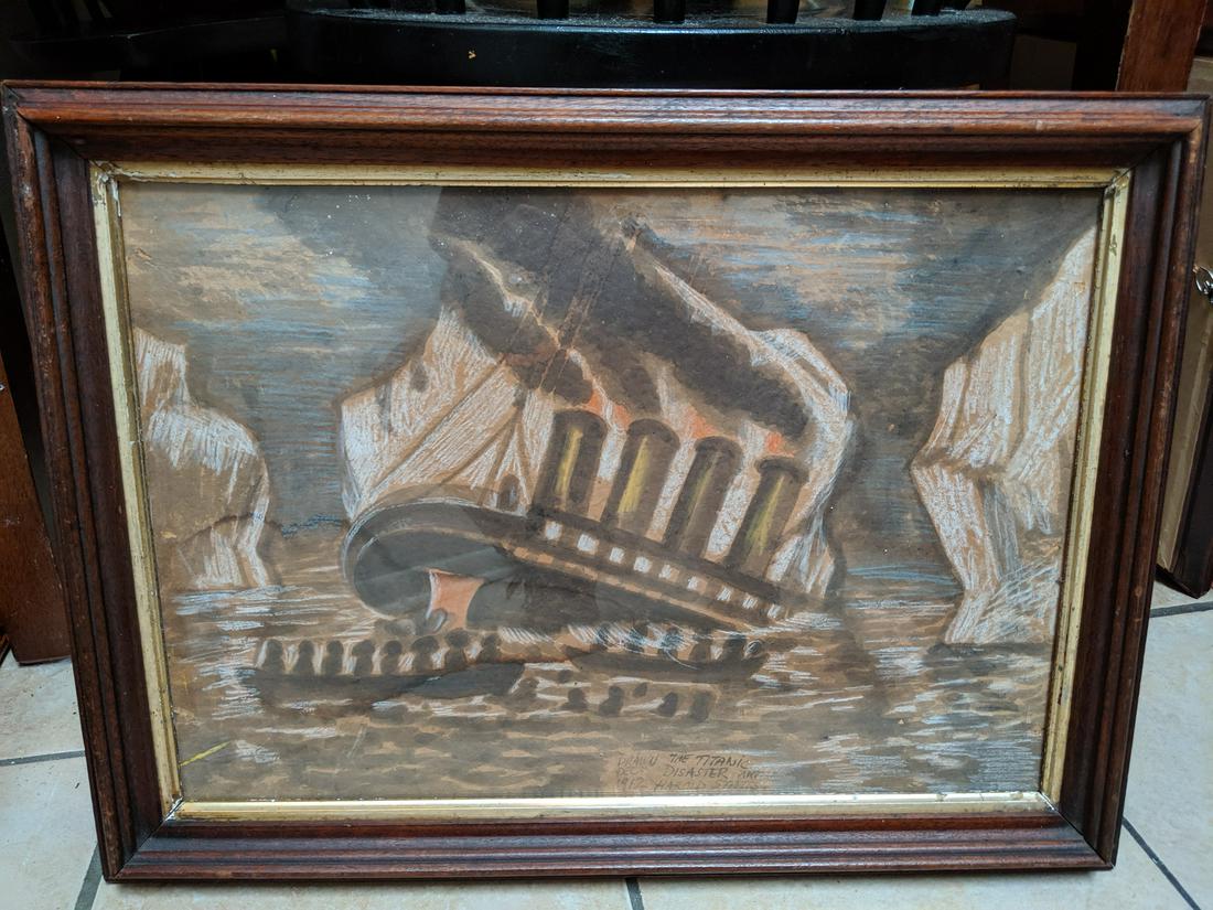 Harold Statts 1912 Titanic Disaster Watercolor Painting (1 of 10)