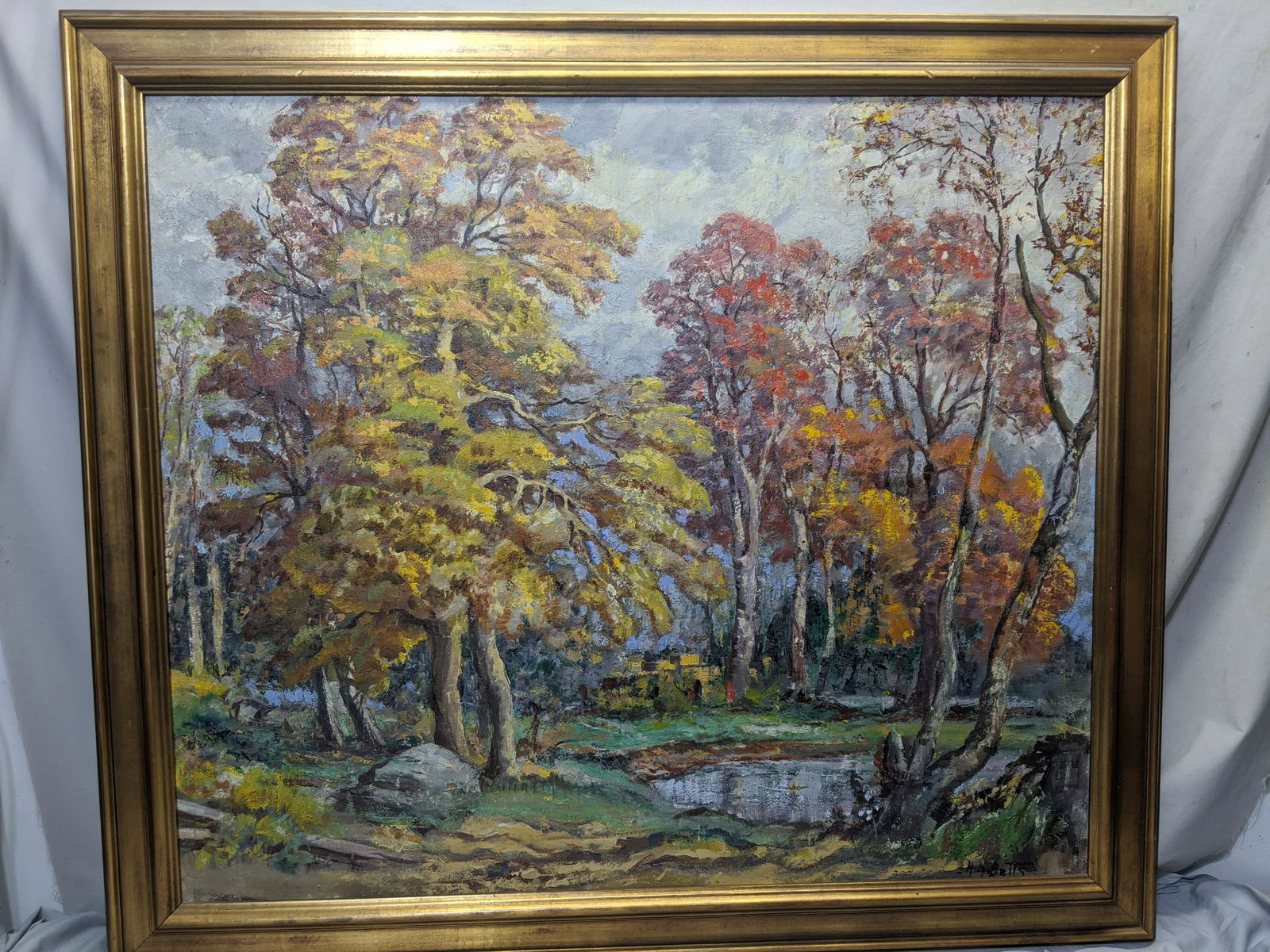 Harold H Betts Large Fall Landscape Oil Painting (1 of 14)
