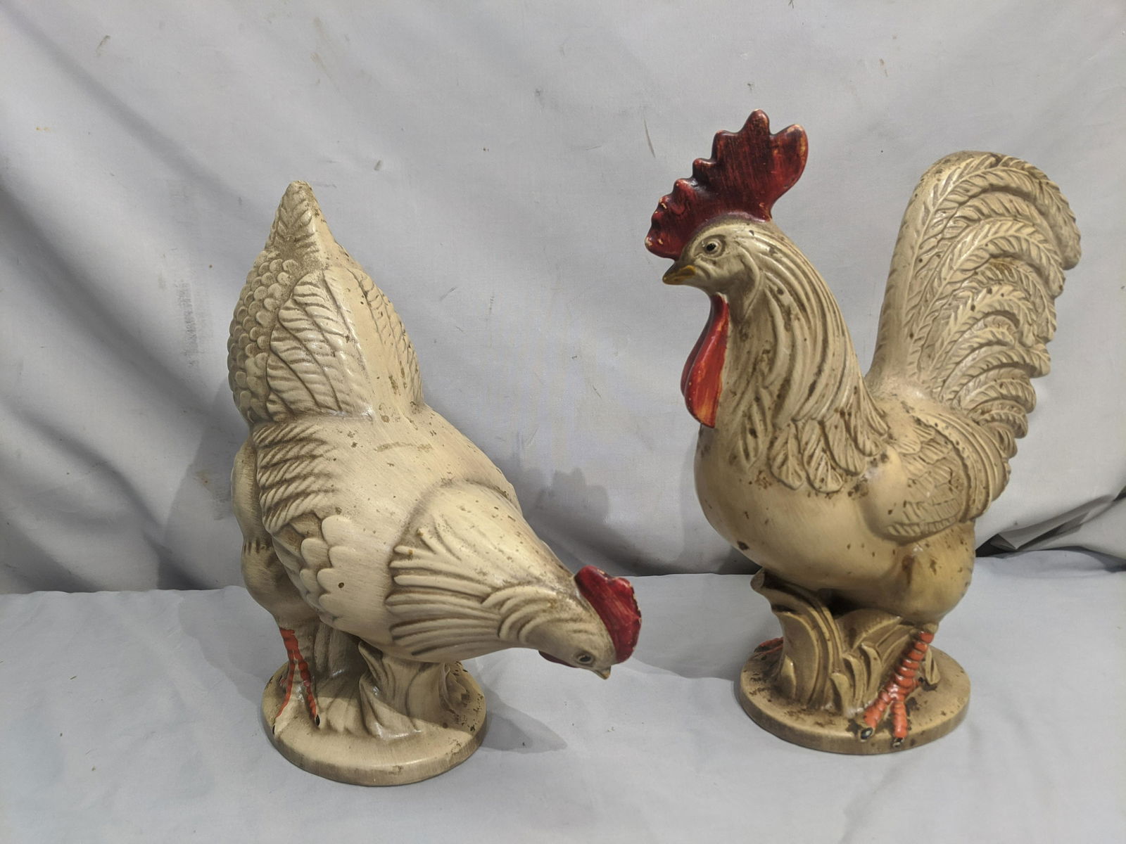Pair Royal Haeger Art Pottery Chicken Rooster Figures (1 of 9)