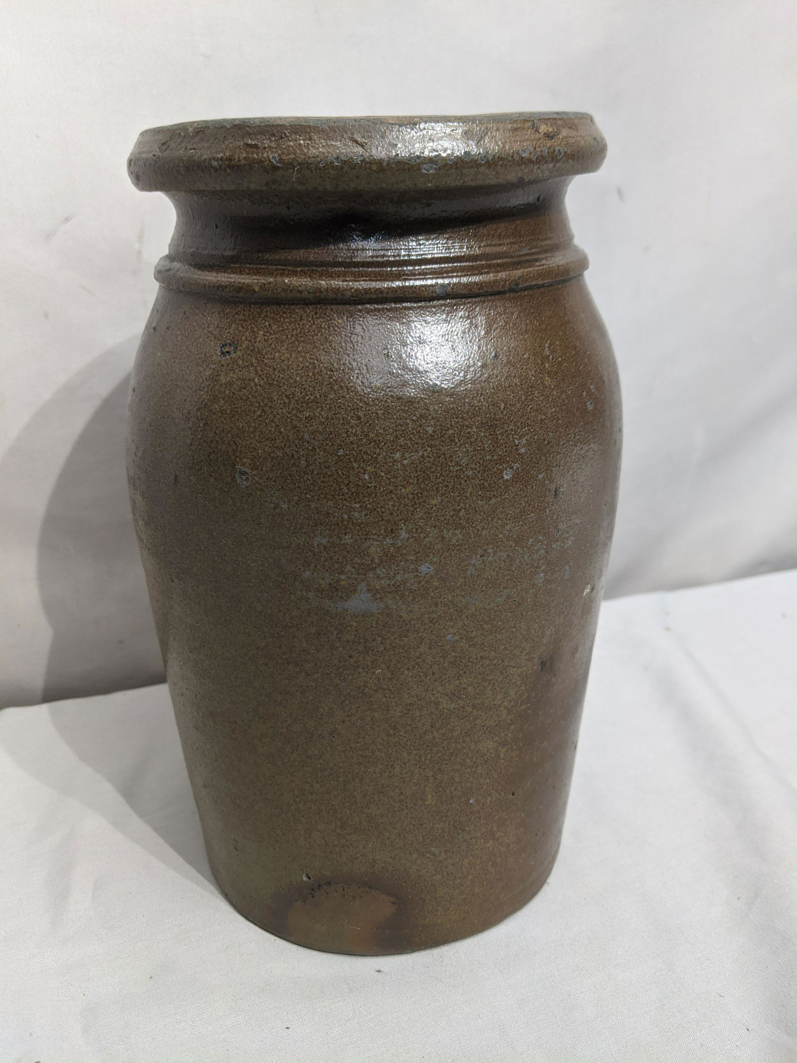 Antique Galena IL Brown Glaze Redware Crock Jug (1 of 7)