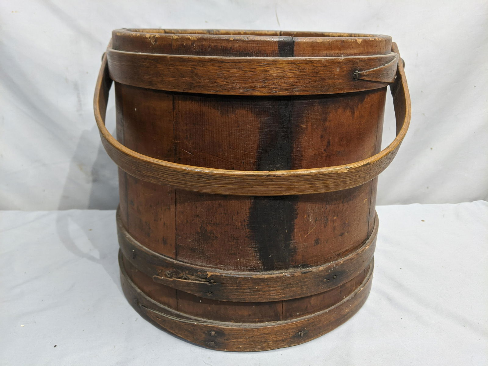 Antique Handmade Wooden Sugar Bucket w/ Handle (1 of 7)