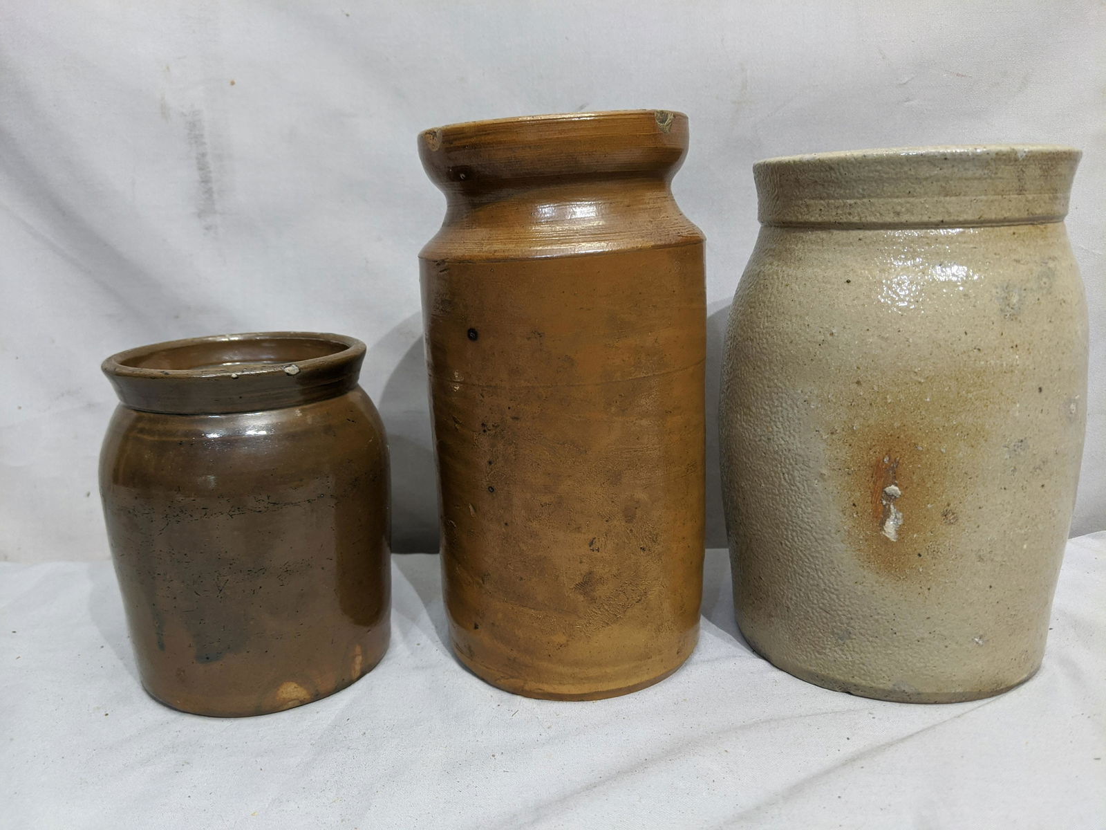 Lot 3 Small Illinois Crockery Kitchen Stoneware Crocks (1 of 8)