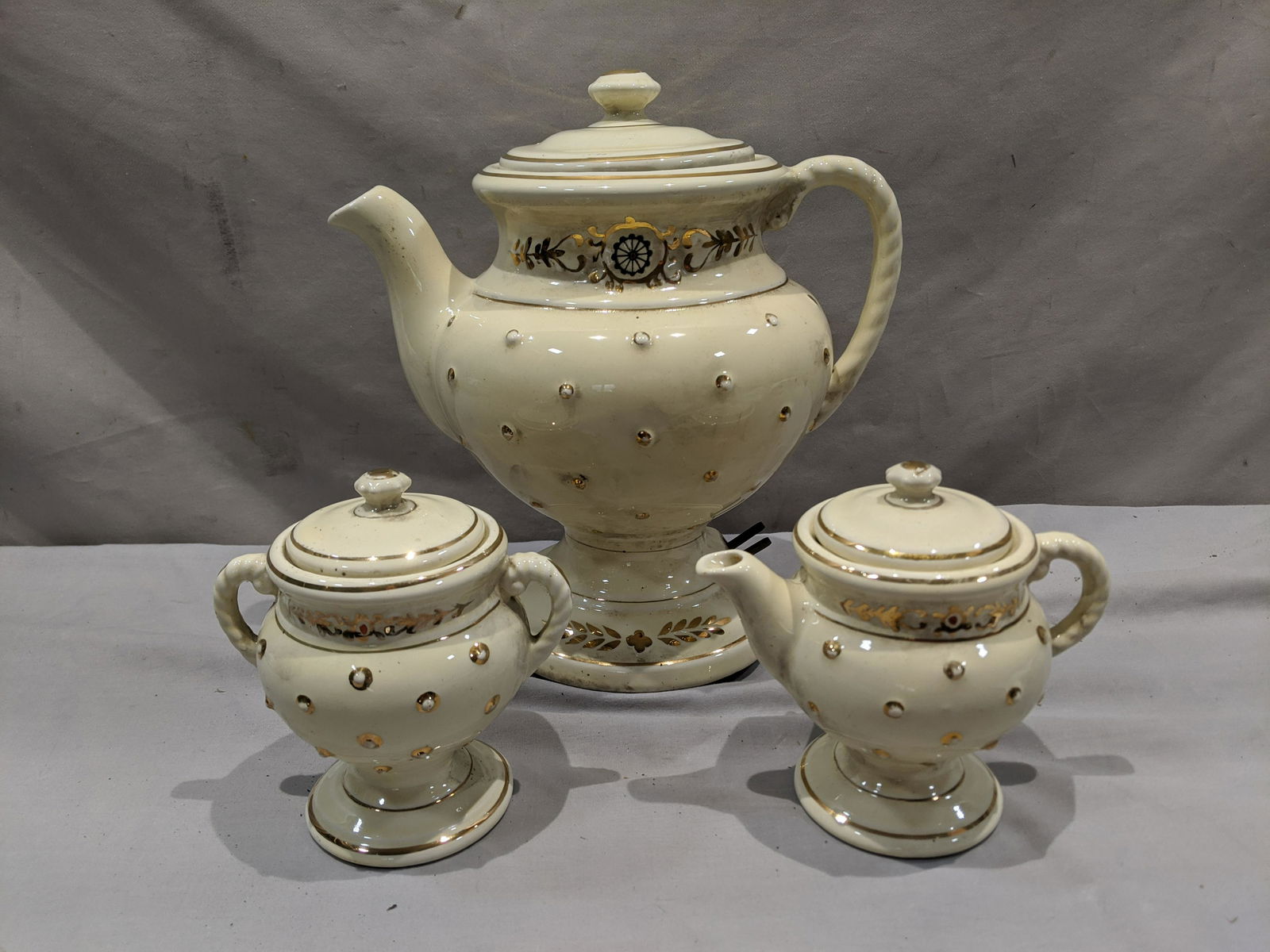 c1940 3pc Set Porcelier Coffee Pottery Percolator Pot (1 of 8)