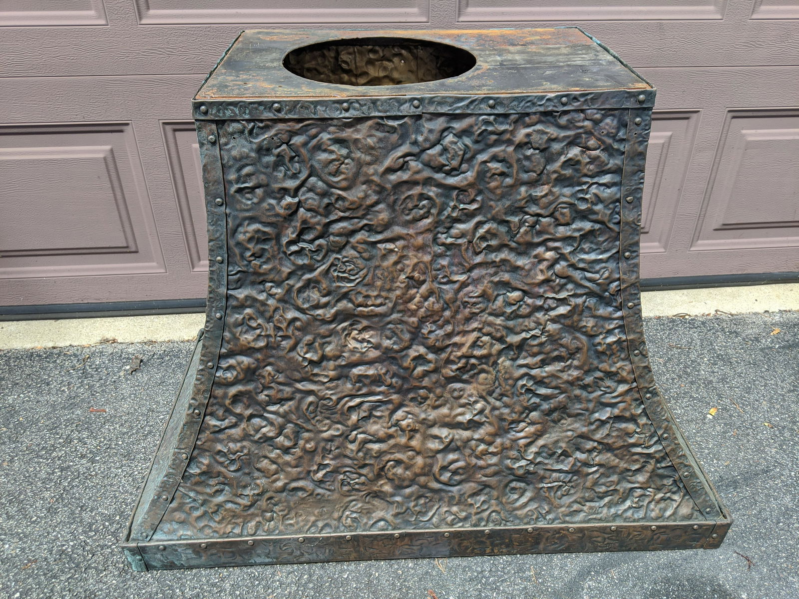 c1920's Hammered Copper Stove Exhaust Hood (1 of 6)