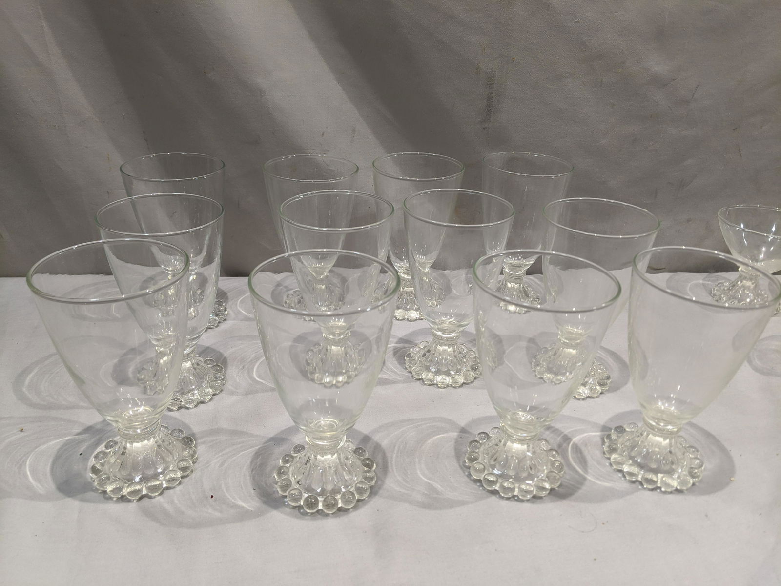 Set 12 Imperial Candlewick Clear Glass Water Glasses (1 of 6)