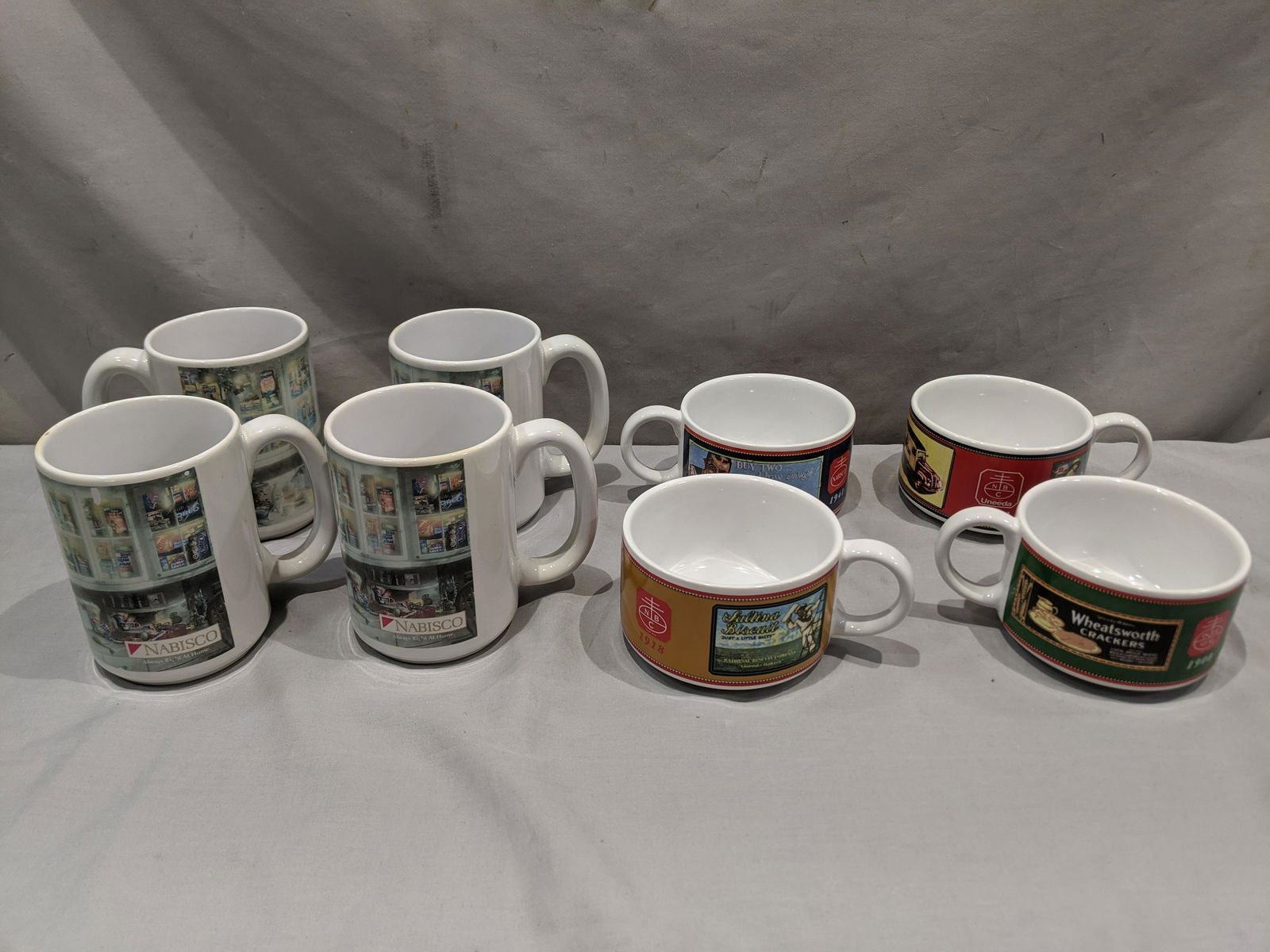 Set 4 Advertising Nabisco Coffee Mugs & 4 Soup Bowls (1 of 7)