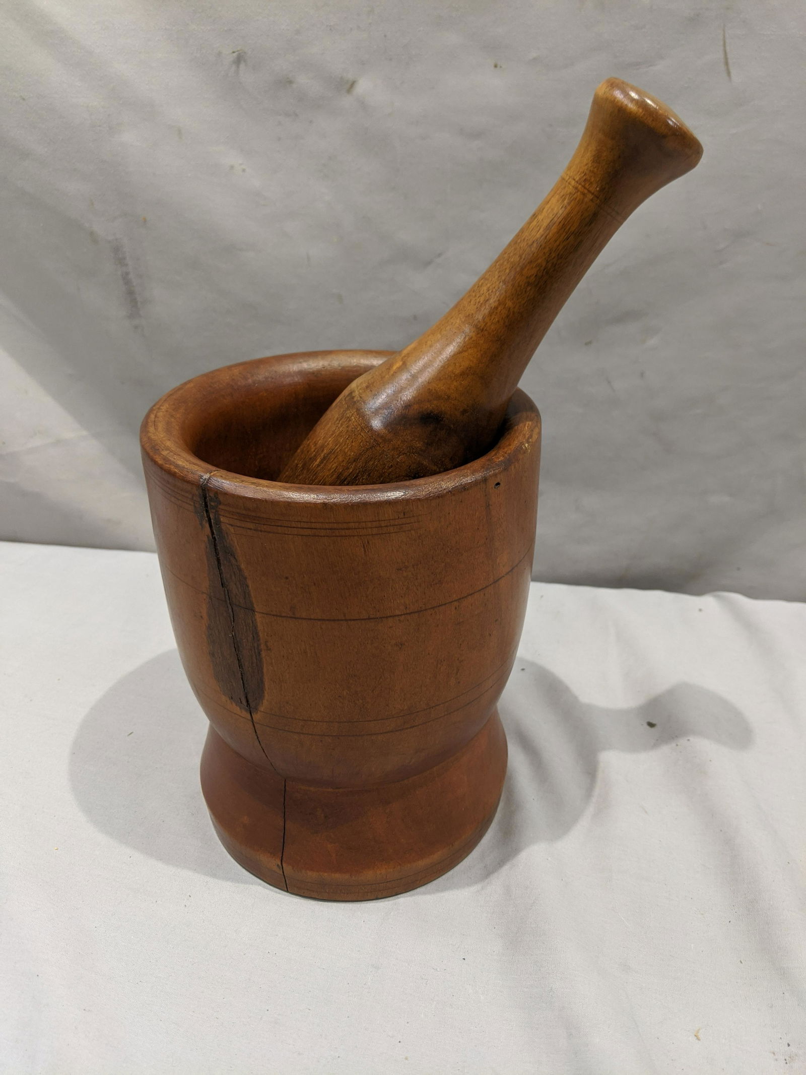 Antique Hand Carved Maple Wood Mortar & Pestle (1 of 7)
