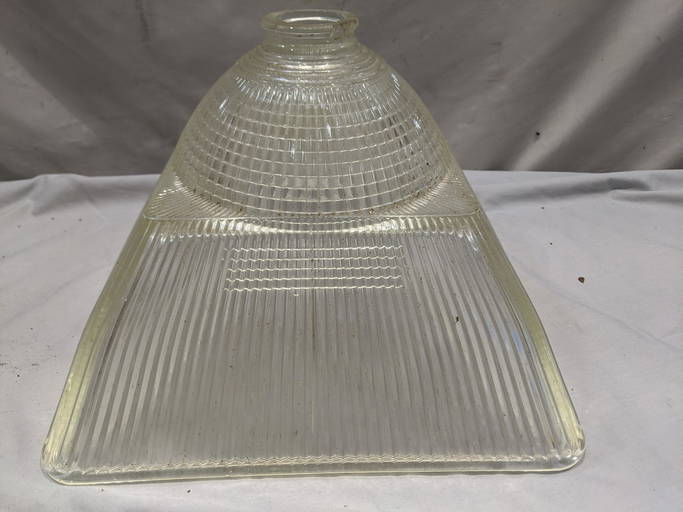 Vintage Large Outdoor Thick Clear Lamp Post Glass Shade