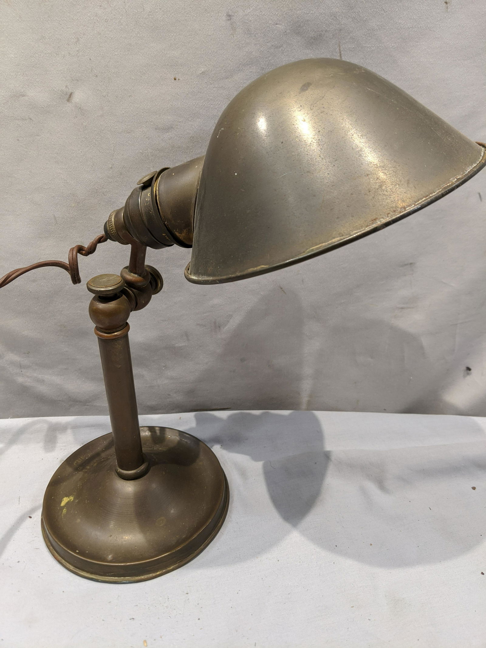 Early Machine Age Brass Desk Work Light Lamp (1 of 6)