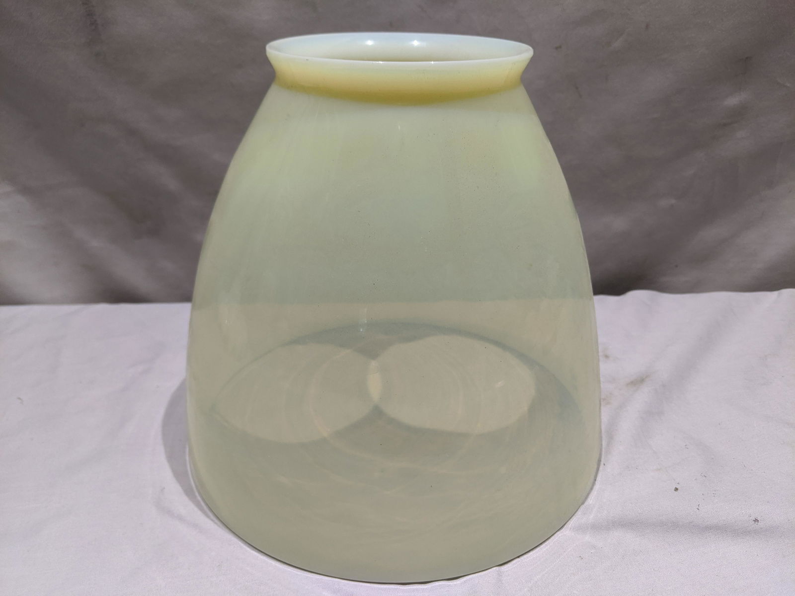 Large Antique Cone Shaped Cream Opalescent Lamp Shade (1 of 4)