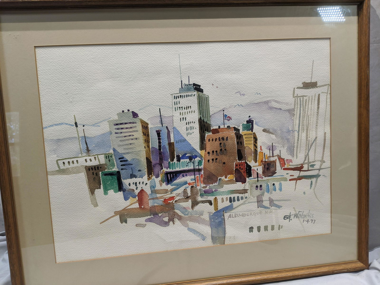1977 Signed Ed Walaihs Watercolor Albuquerque Painting (1 of 13)