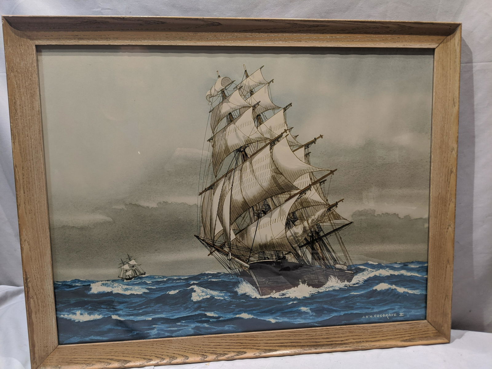John O'Hara Cosgrave II Sailship Watercolor Painting (1 of 13)