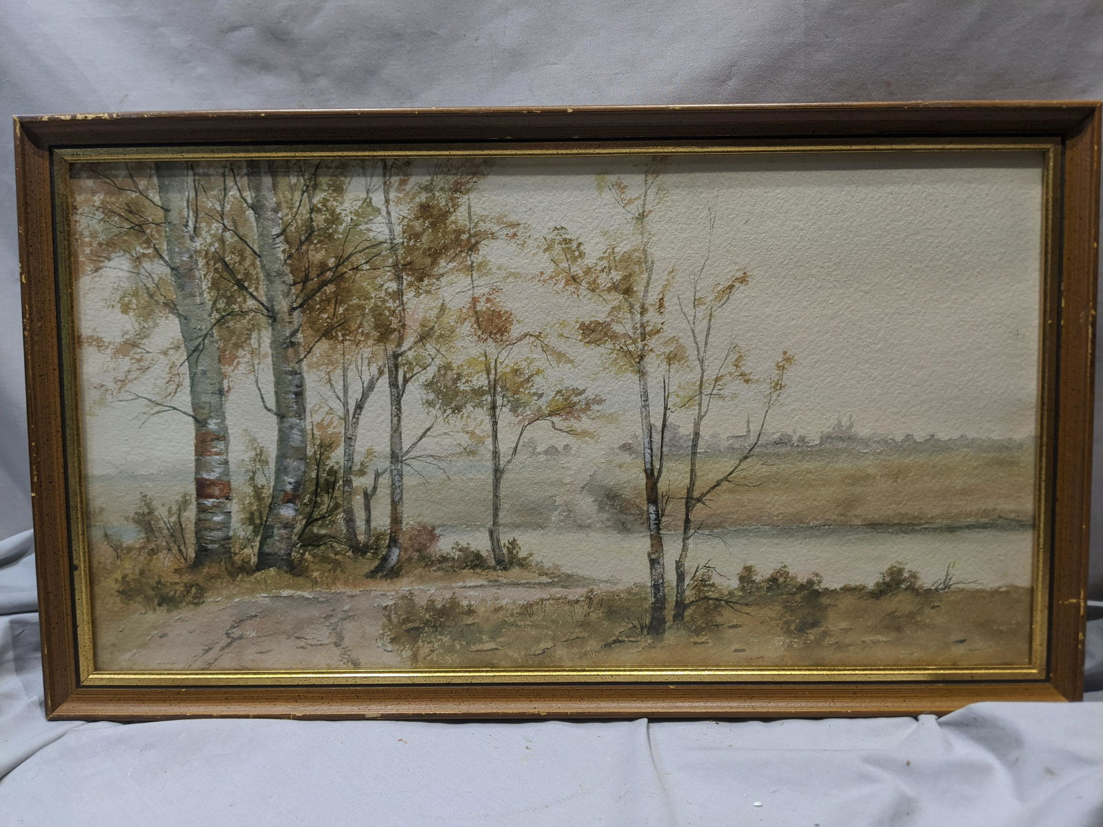 Vintage Unsigned Illinois Landscape Watercolor Painting (1 of 12)