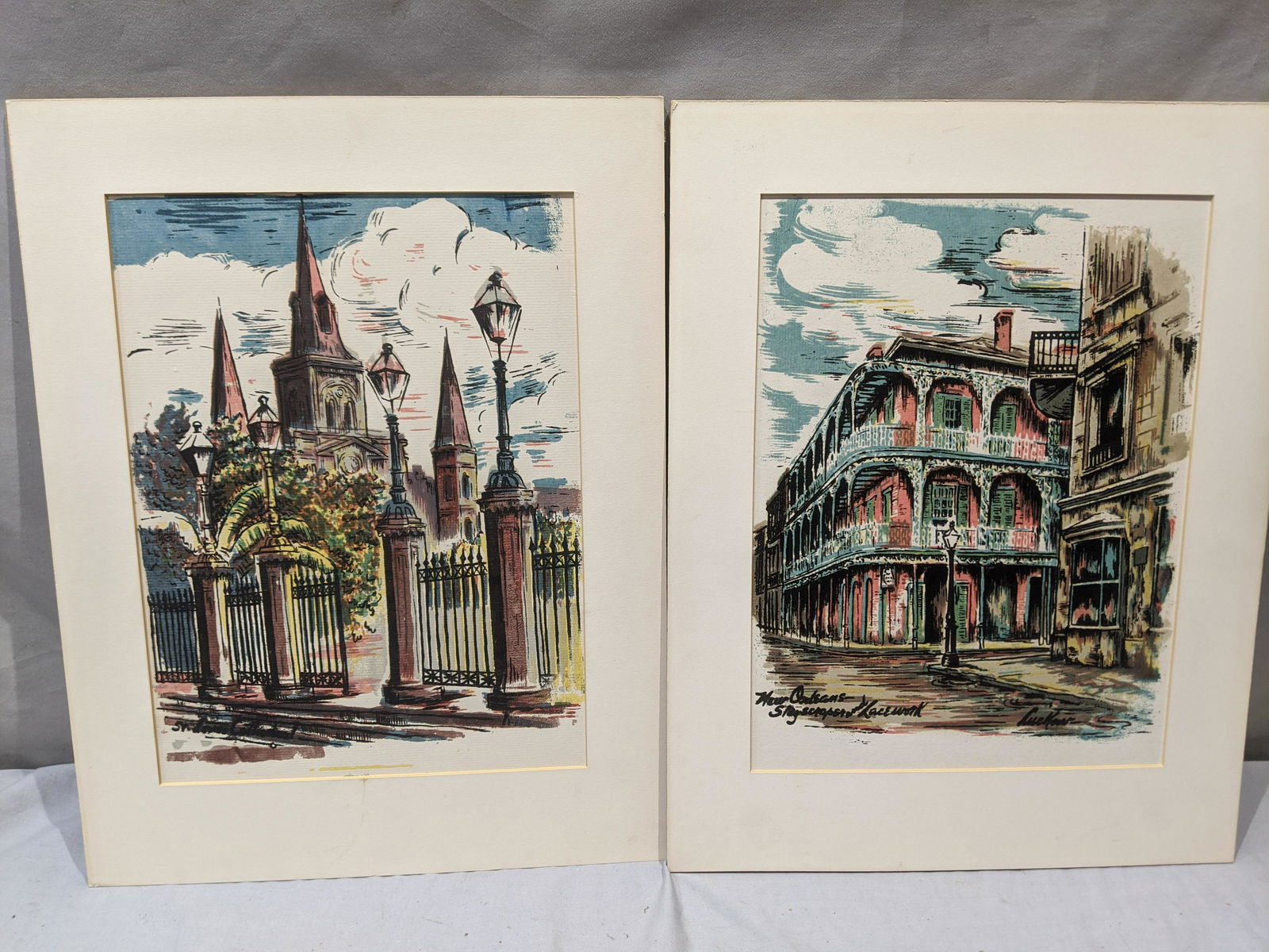Lot 2 Luckow Prints St Louis Cathedral & New Orleans (1 of 8)