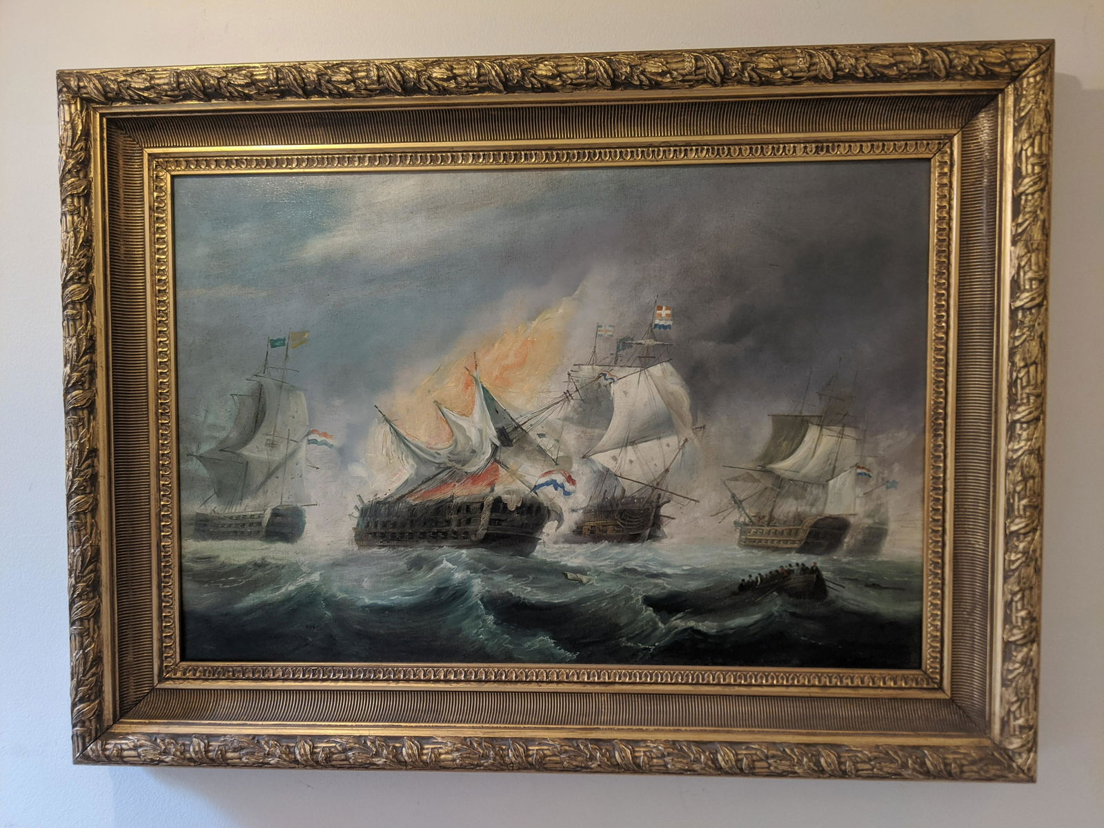 Abraham Cooper Ocean Naval Battle Oil Painting (1 of 17)