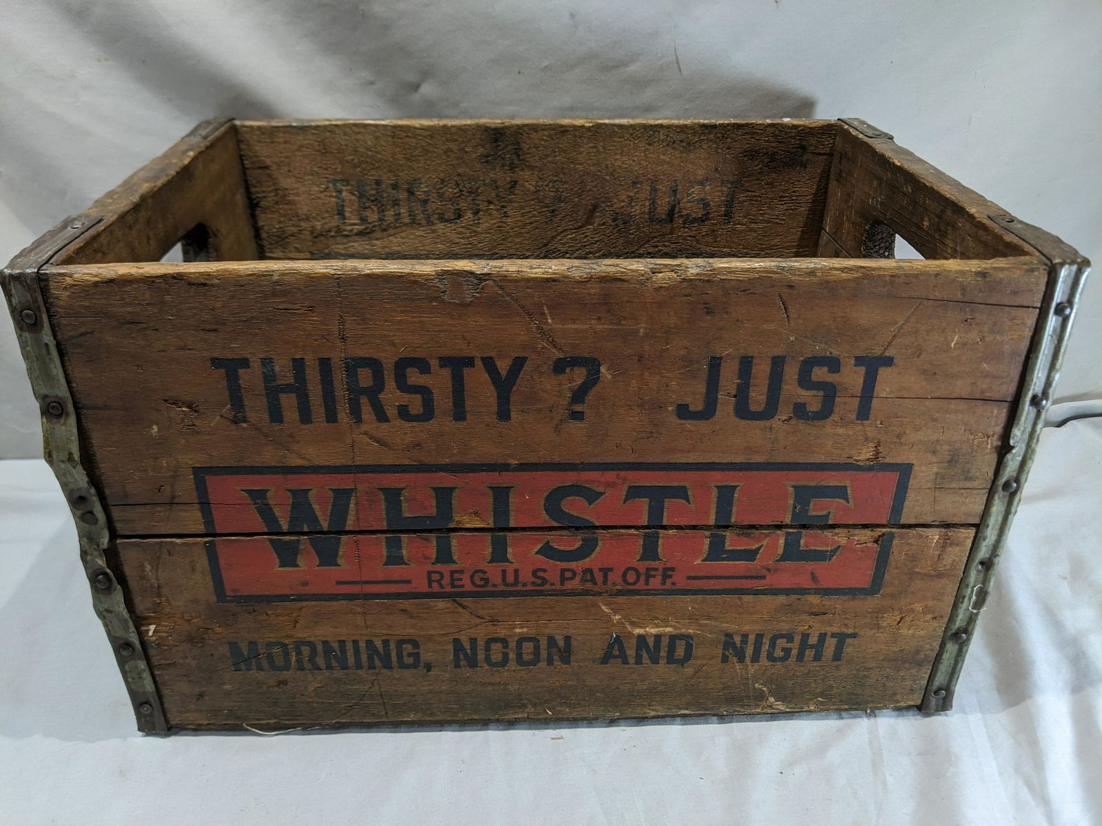 Antique Whistle Soda Wooden Shipping Crate (1 of 6)