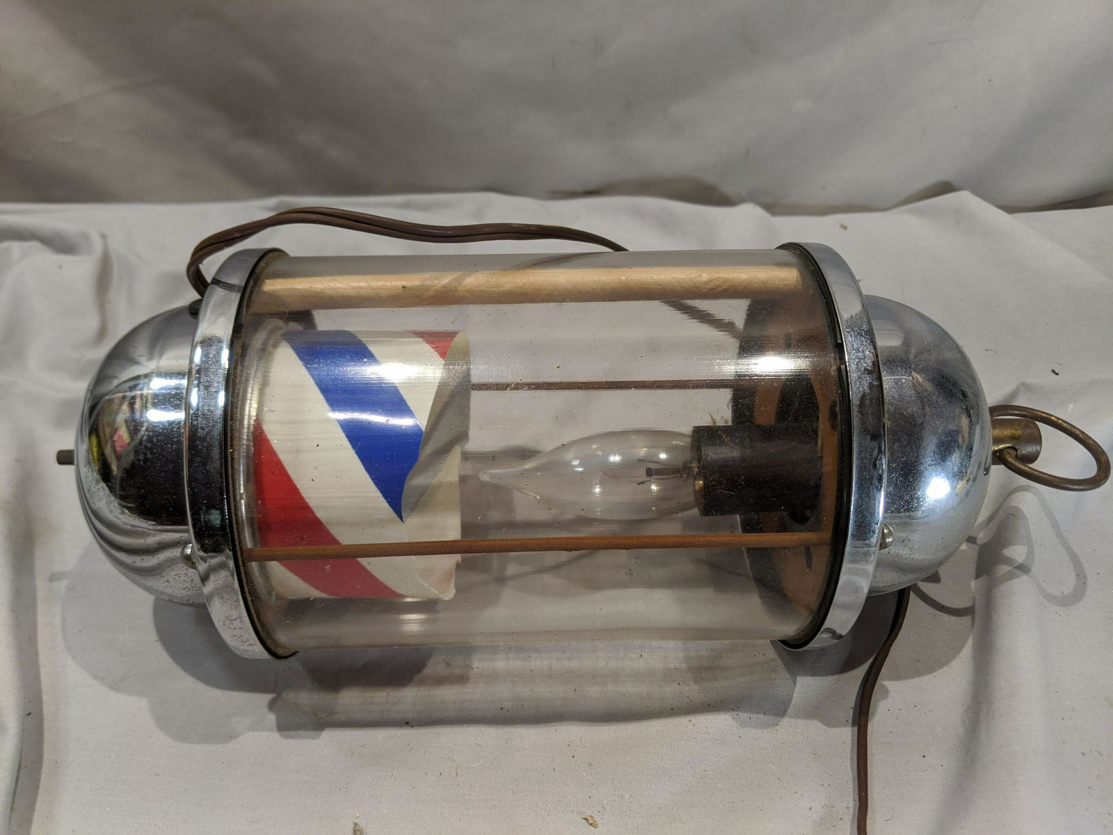 Vintage Chrome & Plastic Small Barbershop Pole (1 of 4)