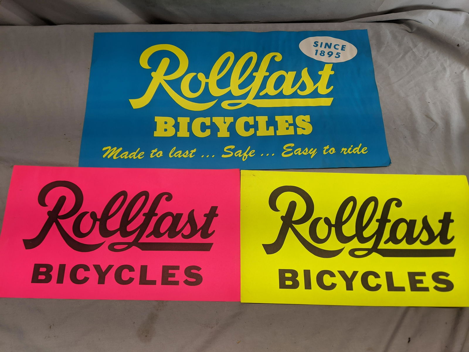 Lot 3 Rollfast Bicycles Vintage Advertising Paper Signs (1 of 5)