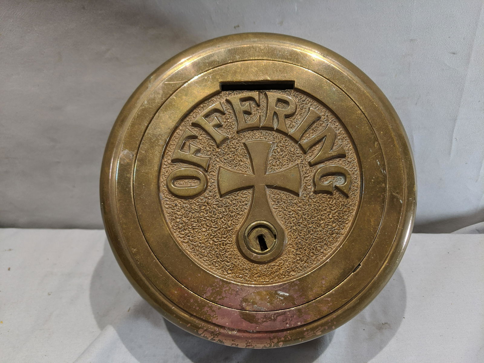 Antique Gilt Bronze Catholic Church Offerings Wall Box (1 of 4)