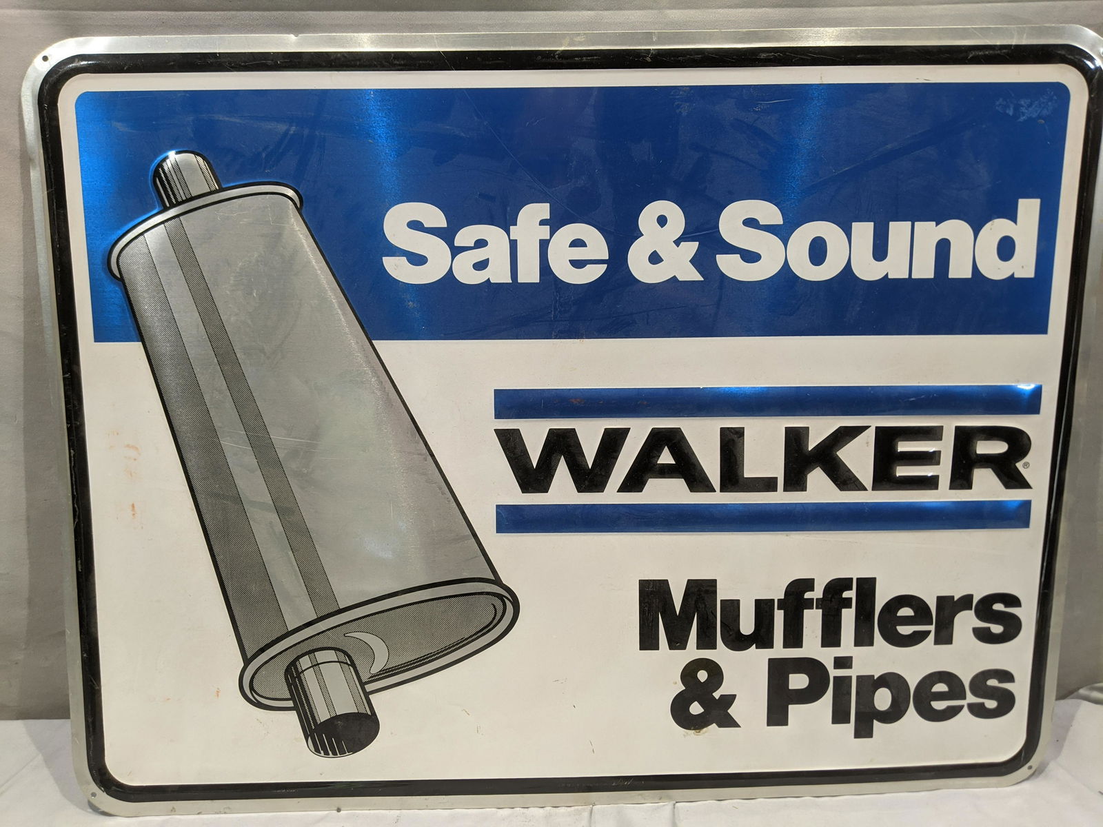 Vintage Embossed Walker Muffler & Pipes Tin Wall Sign (1 of 6)