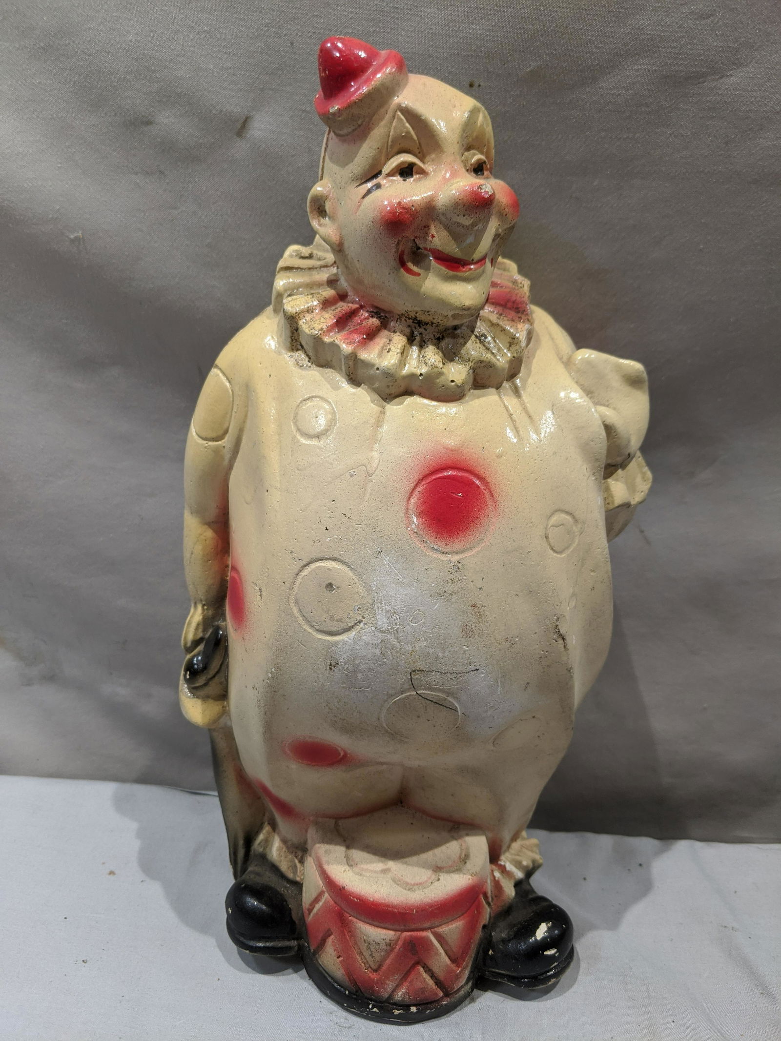 1930 Chalkware Carnival Figure Fat Clown Bank (1 of 6)