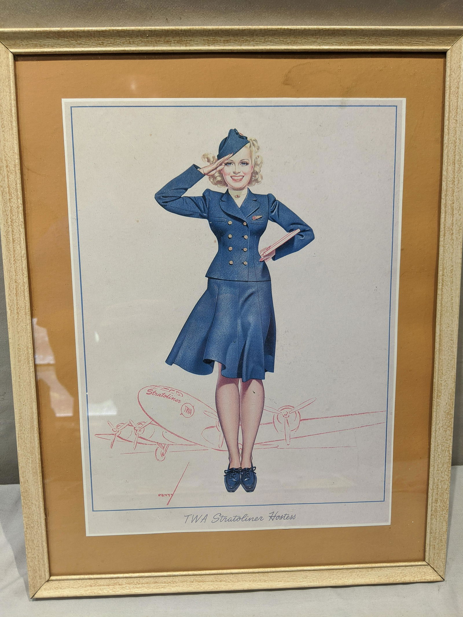 George Petty TWA Stratoliner Hostess Pinup Print (1 of 7)