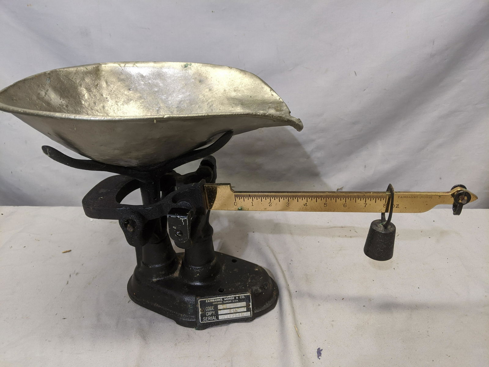 Antique Fairbanks Morse & co Cast Iron & Brass Scale (1 of 6)