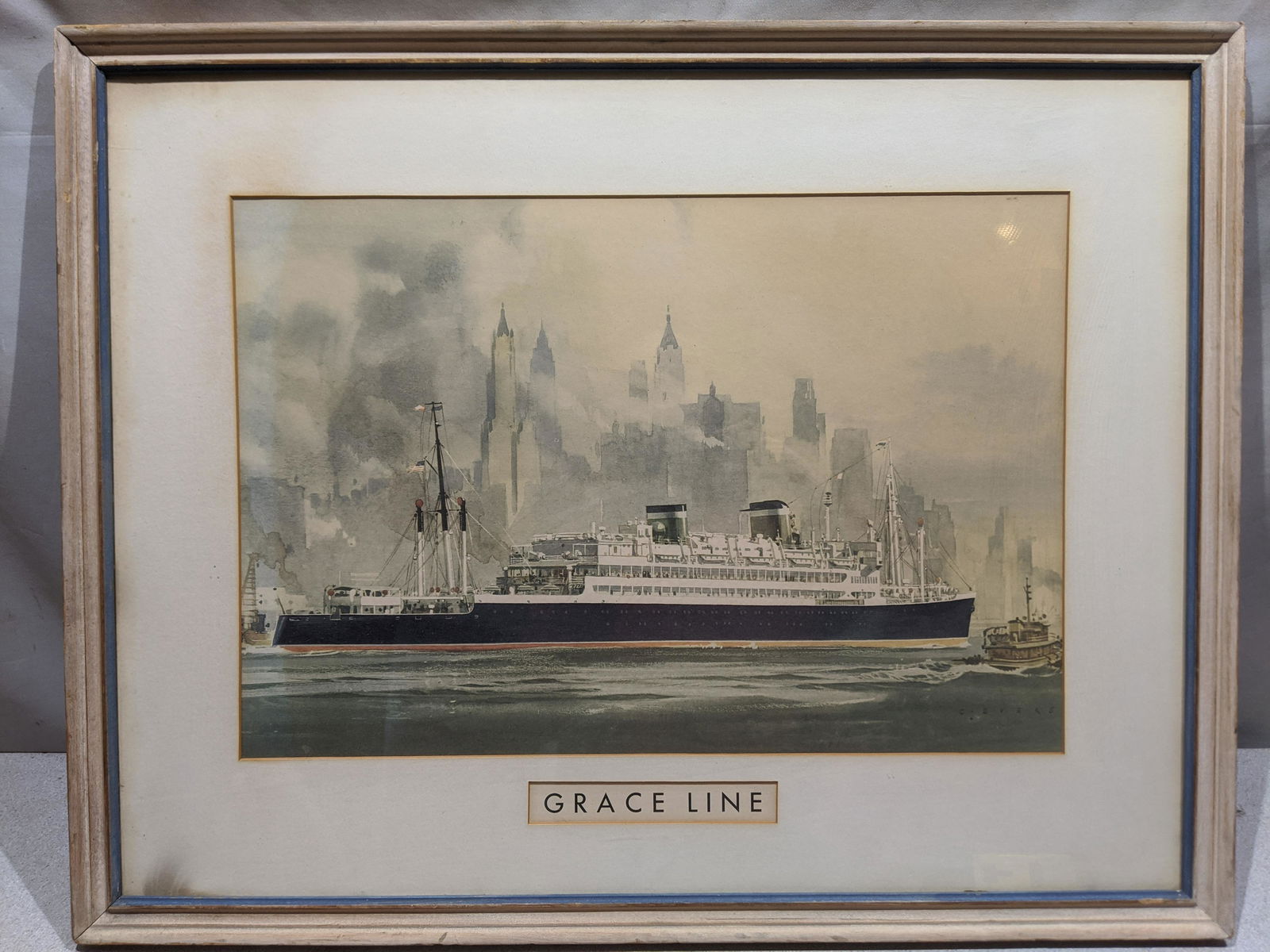 Grace Line Steamship Before New York Print by C Evers (1 of 9)