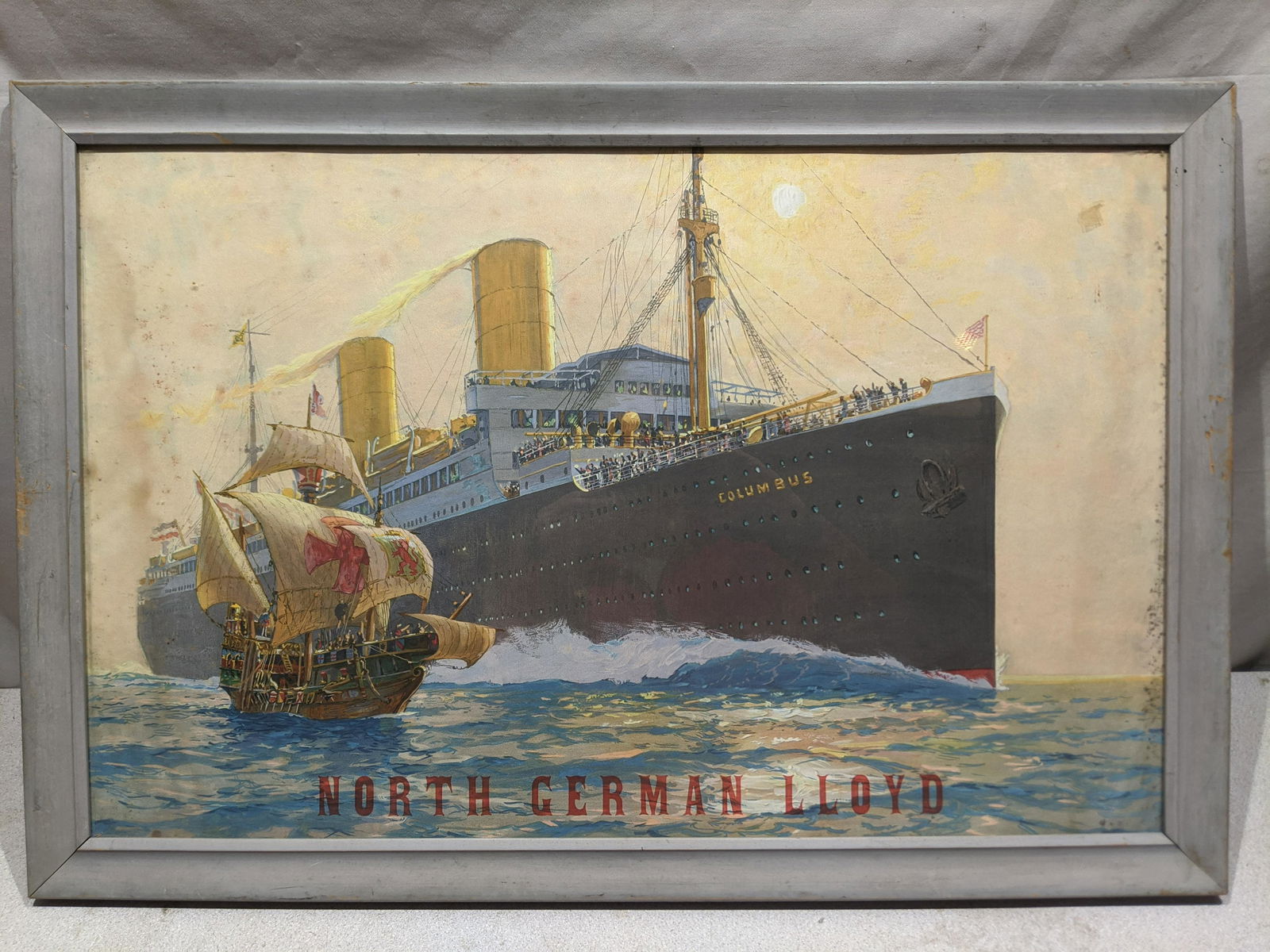 Columbus North German Lloyd Steamship & Sailship Print (1 of 11)