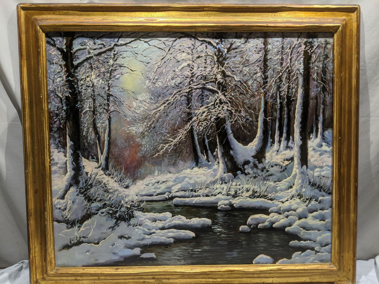 BH Duke Winter Street Landscape Oil Painting (1 of 13)
