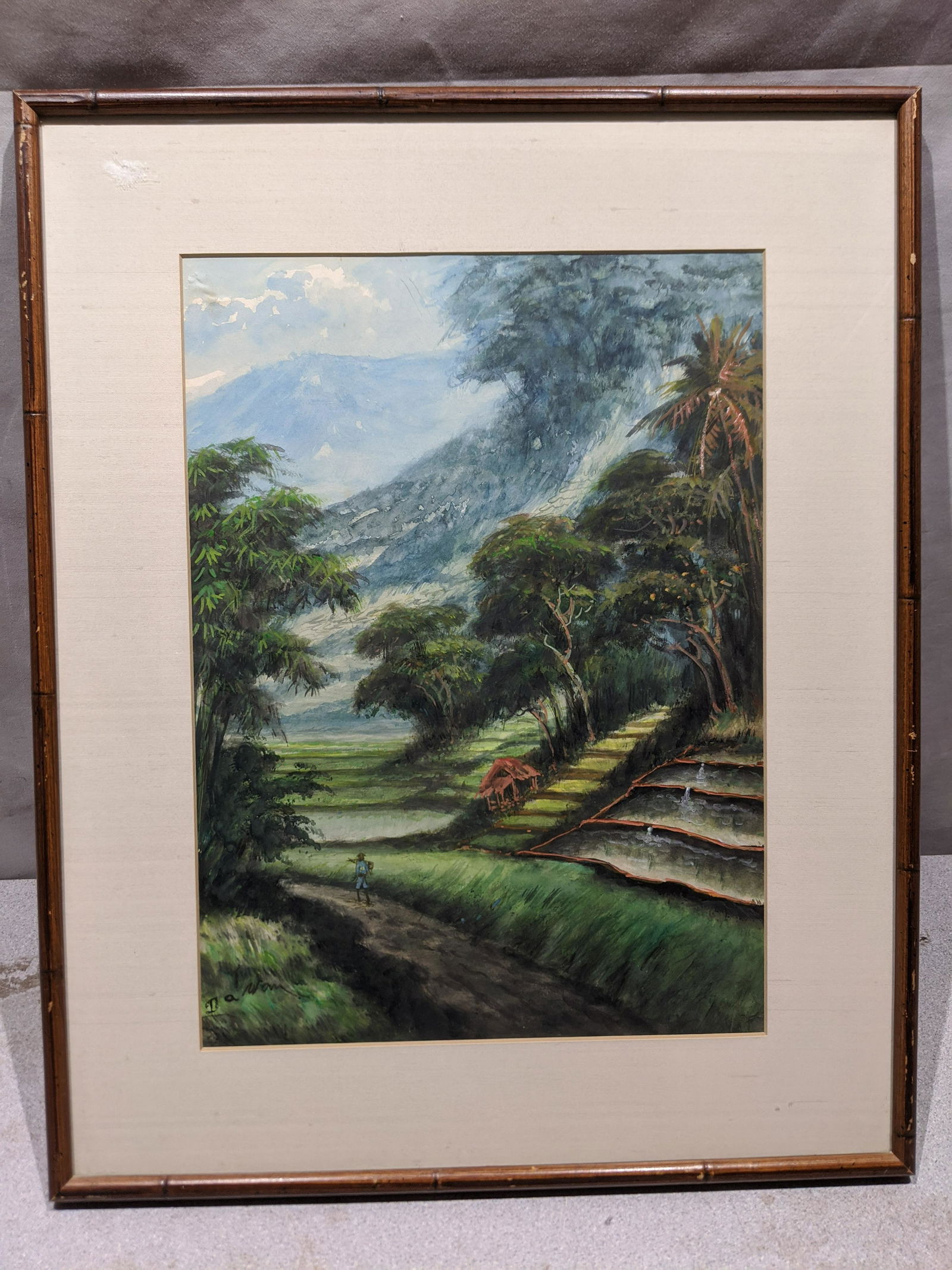 Da Nom  Asian Rice Fields Watercolor Painting (1 of 13)