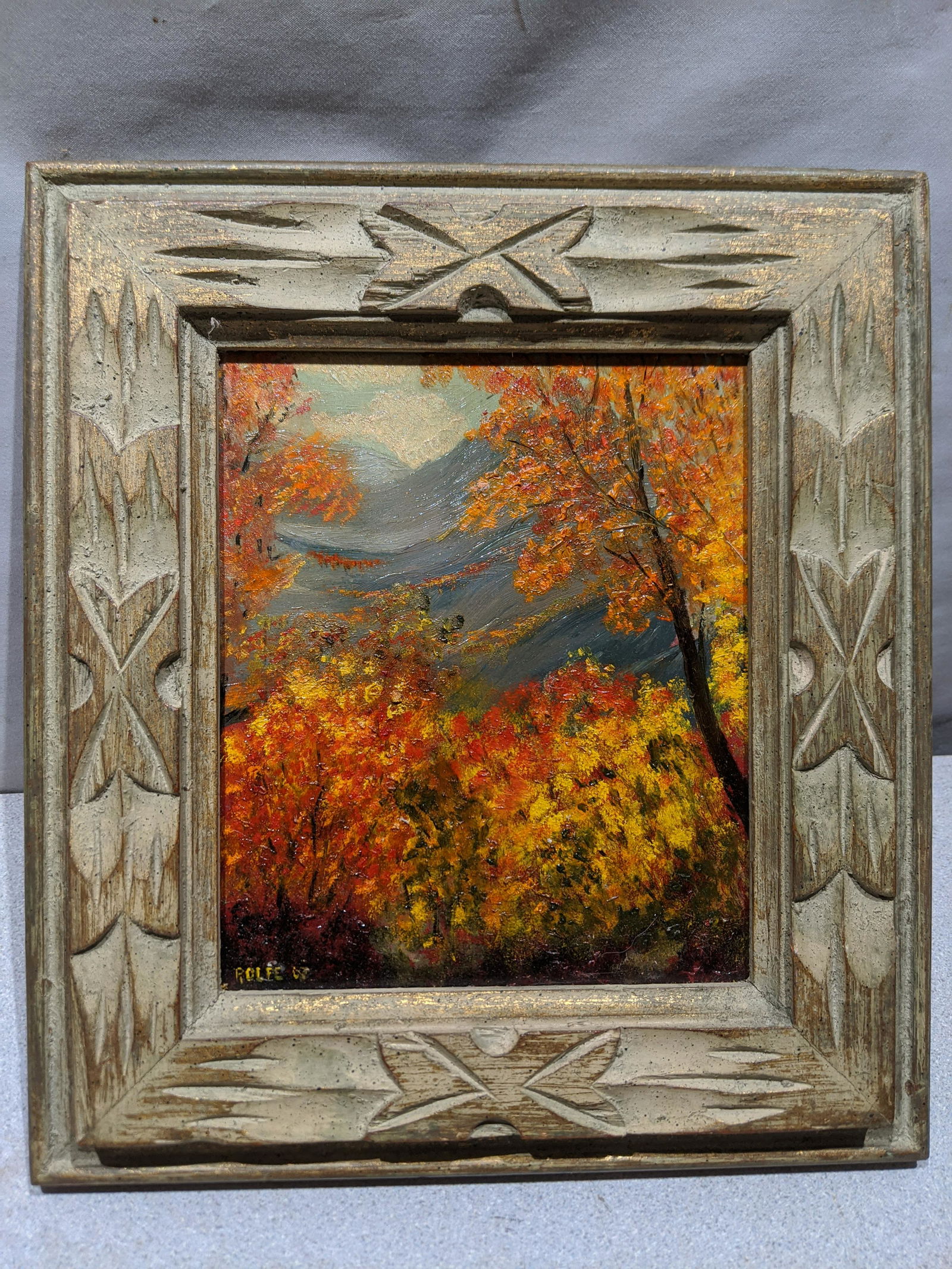 1967 Jeremy Rolfe Fall Trees Small Oil Painting (1 of 11)