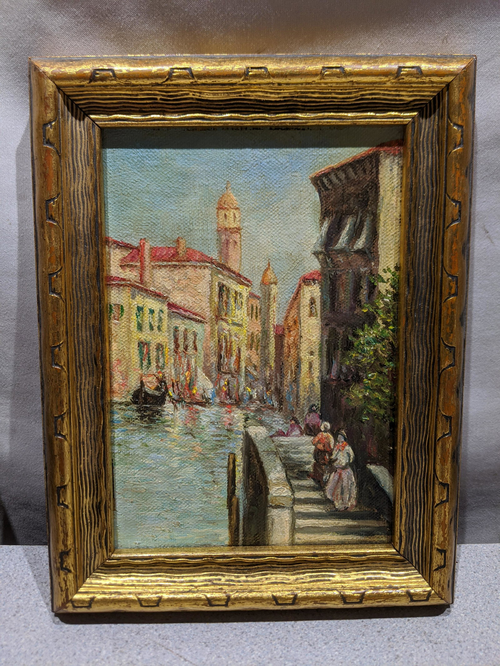 Nic Lenz Venice Canal Small Oil on Board Painting: Nic Lenz Venice Canal Small Oil on Board Painting in frame. Measurements in inches: 6 1/2 x 8 1/2, Image: 5 x 7 Condition:Good with no problems Shipping:We offer in-house shipping. Item(s) will be pac