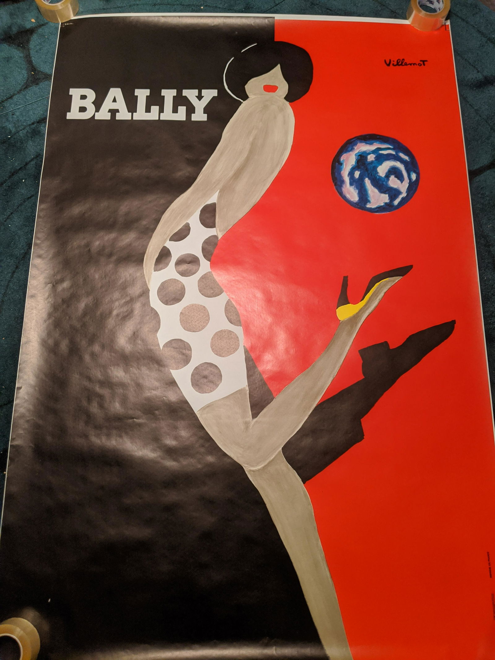 Bernard Villemot A Karchner Bally HUGE French Poster (1 of 9)