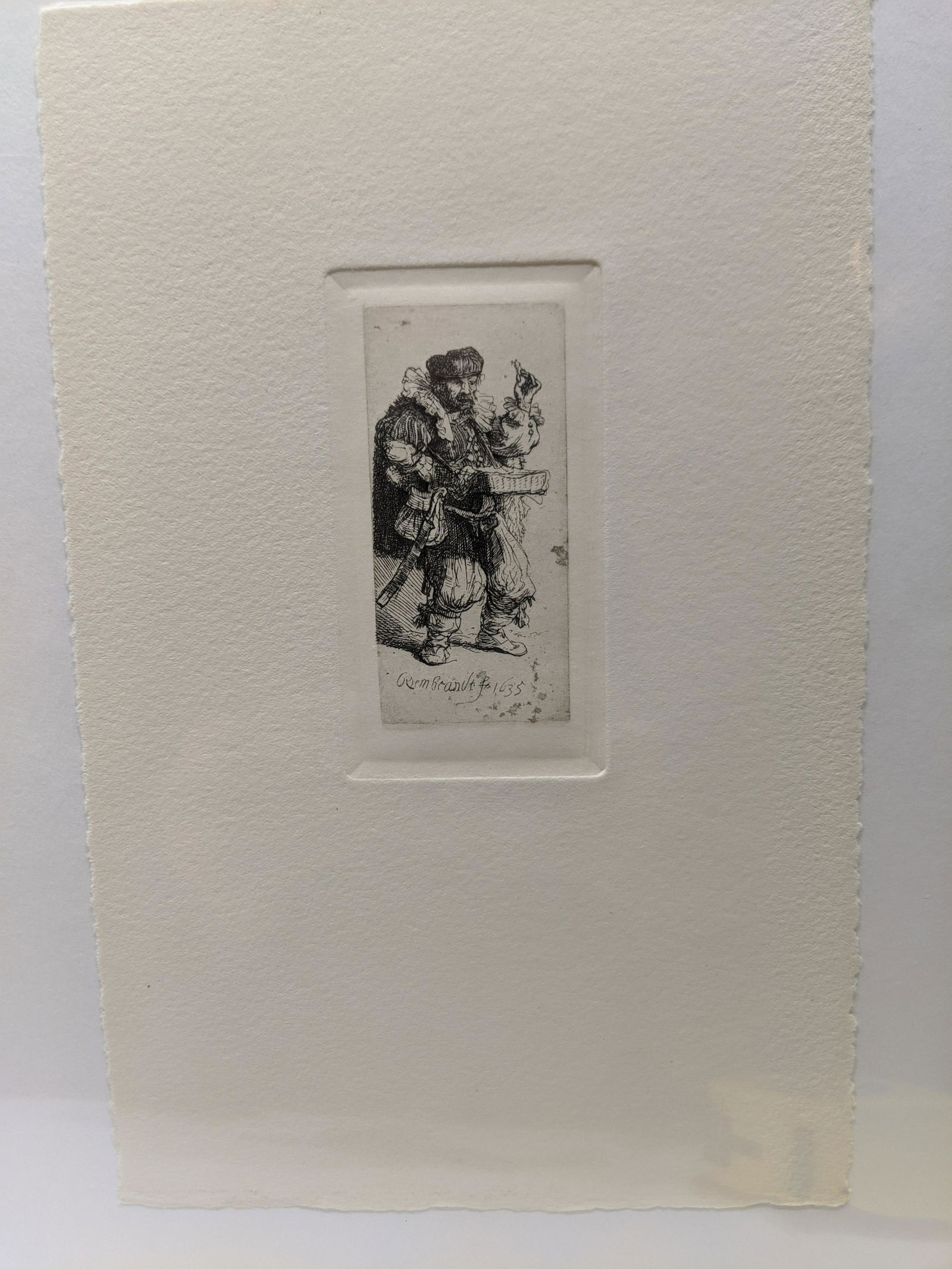 Rembrandt Restrike Etching #129 Le Charleton (1 of 4)