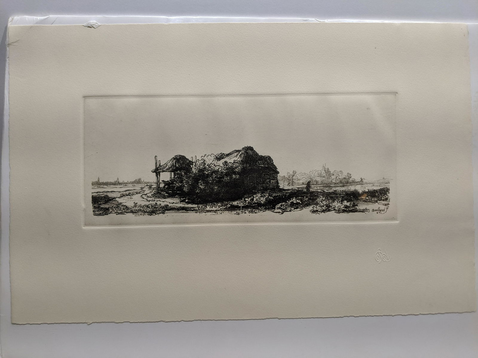 Rembrandt Restrike Etching #225 La Chaumiere La Grange (1 of 7)