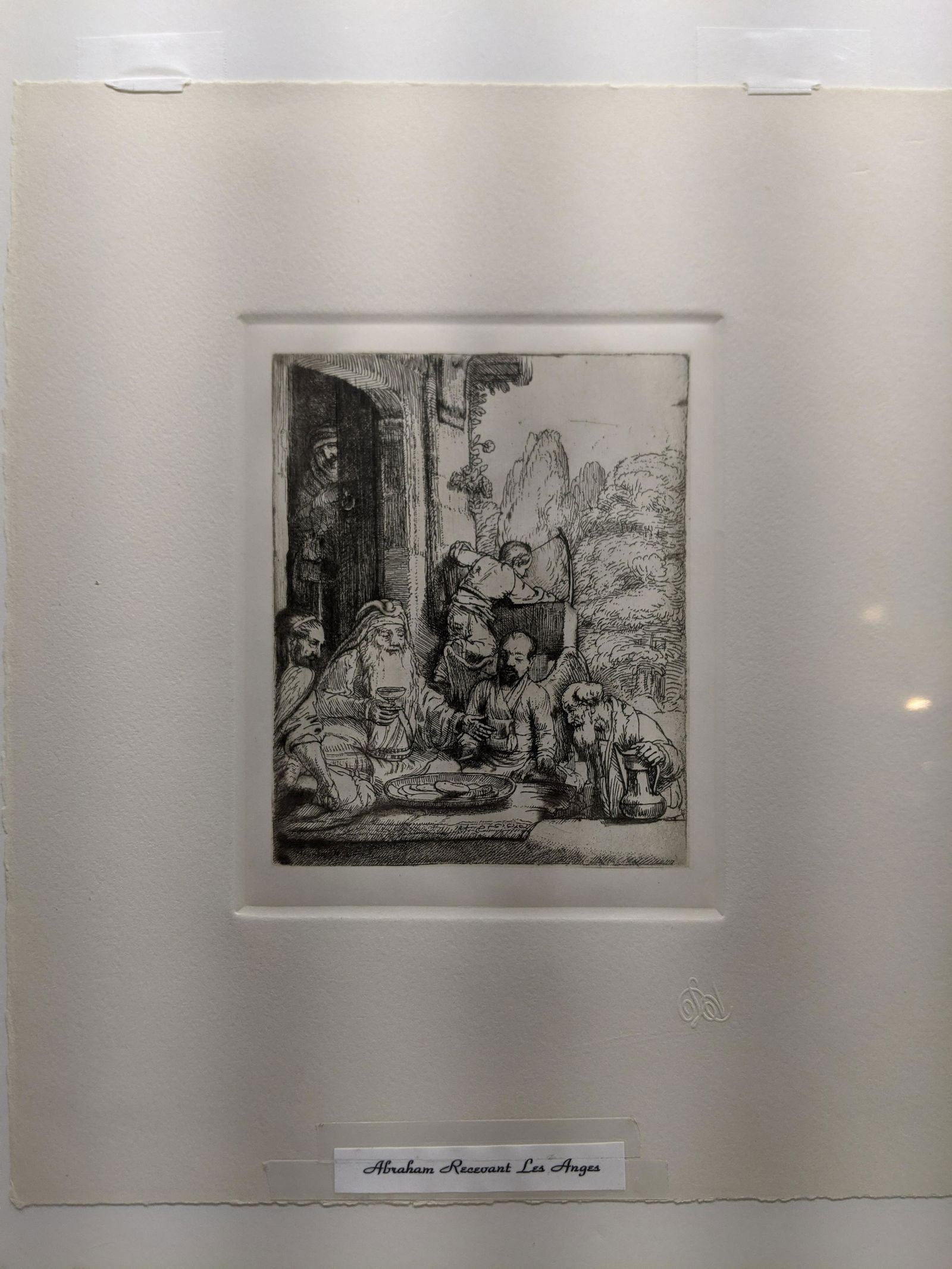 Rembrandt Restrike Etching #29 Abraham Entertaining (1 of 6)