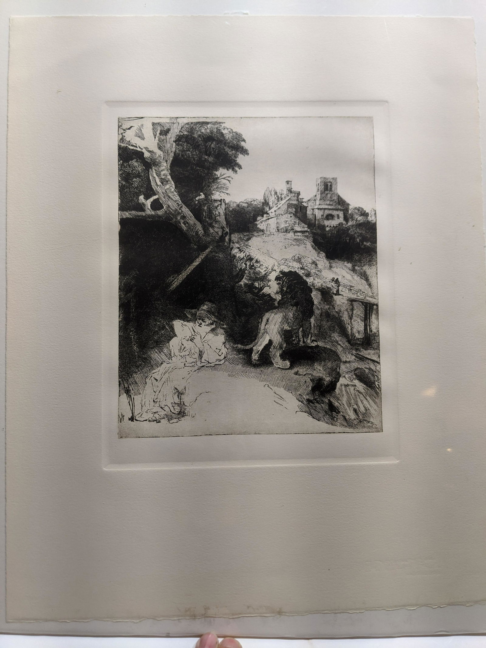 Rembrandt Restrike Etching #104 St Jerome Reading (1 of 6)