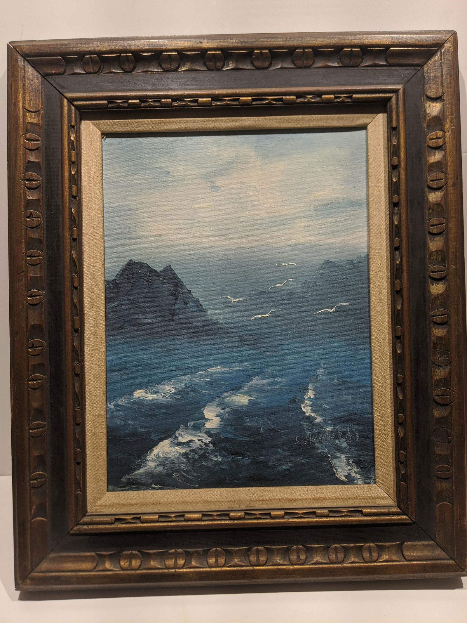 S Heurtas Signed Oceanscape Oil Painting (1 of 11)