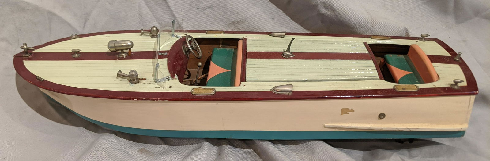c1950 Japanese Electric Powered Wood Toy Model Boat (1 of 10)