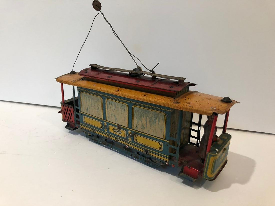 c1910 Oro Germany 206 Tin Litho Trolly Tram Wind Up Car (1 of 6)