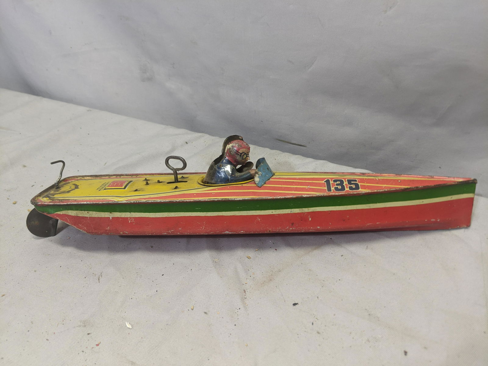 1920-30's Lindstrom USA Tin Litho Wind Up Speed Boat (1 of 7)