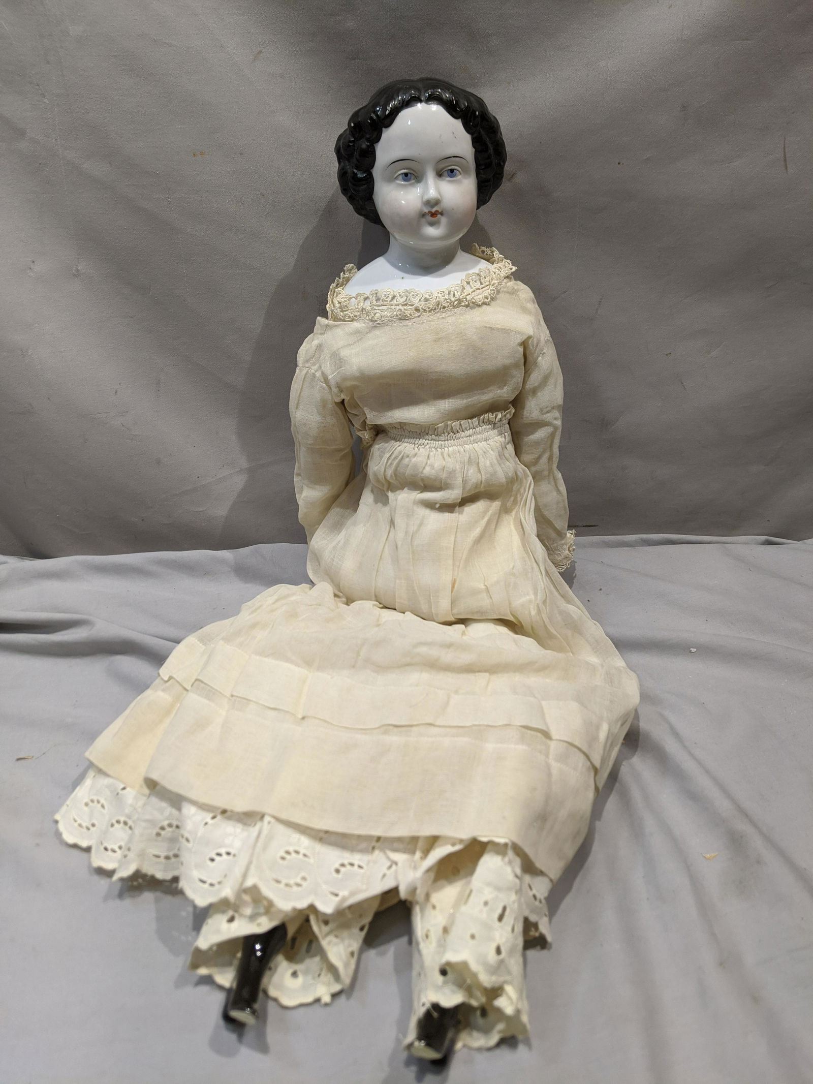 Vintage China Head & Stuffed Body Woman Tall Doll (1 of 7)