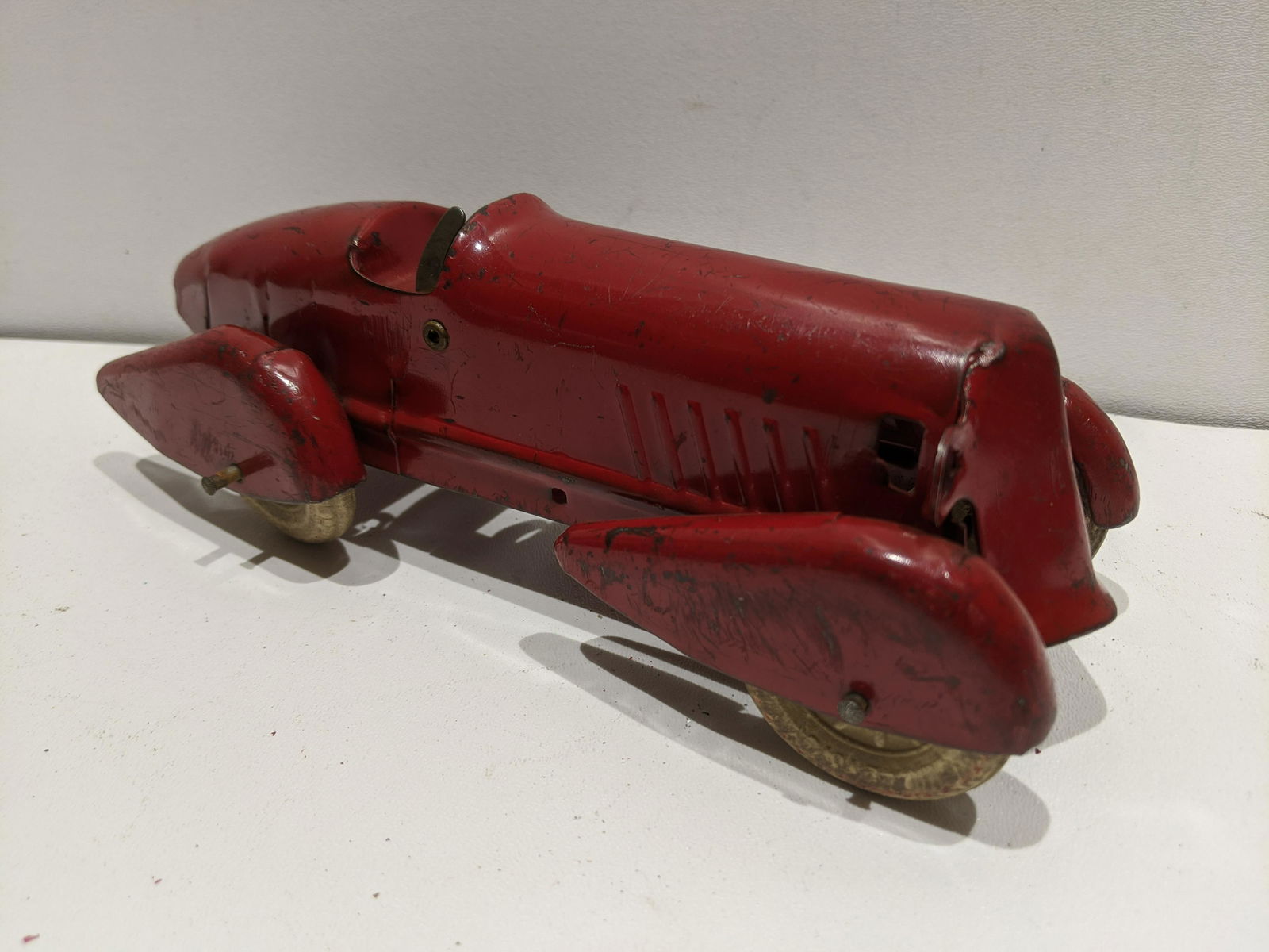 1930's Wyndotte Boat Tail Race Car Pressed Steel Toy (1 of 5)