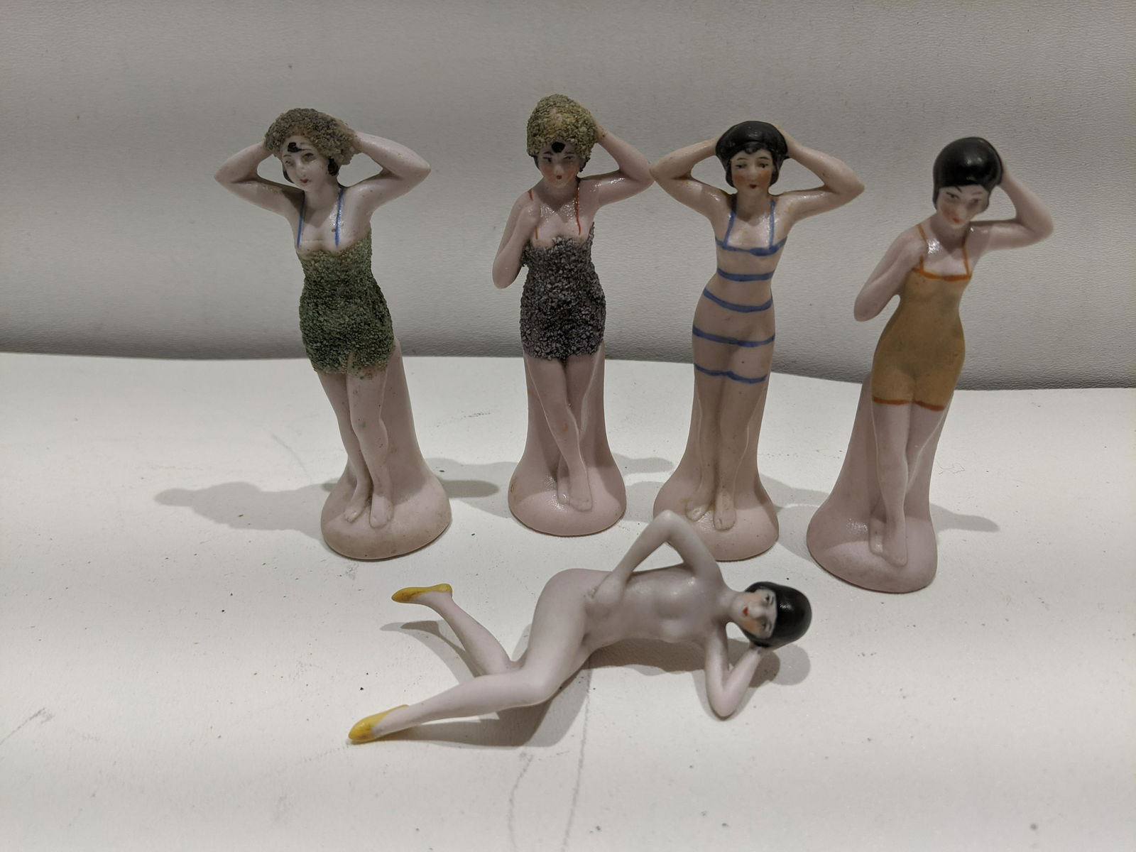 Lot 5 German Old Miniature Porcelain Bathing Beauties (1 of 7)