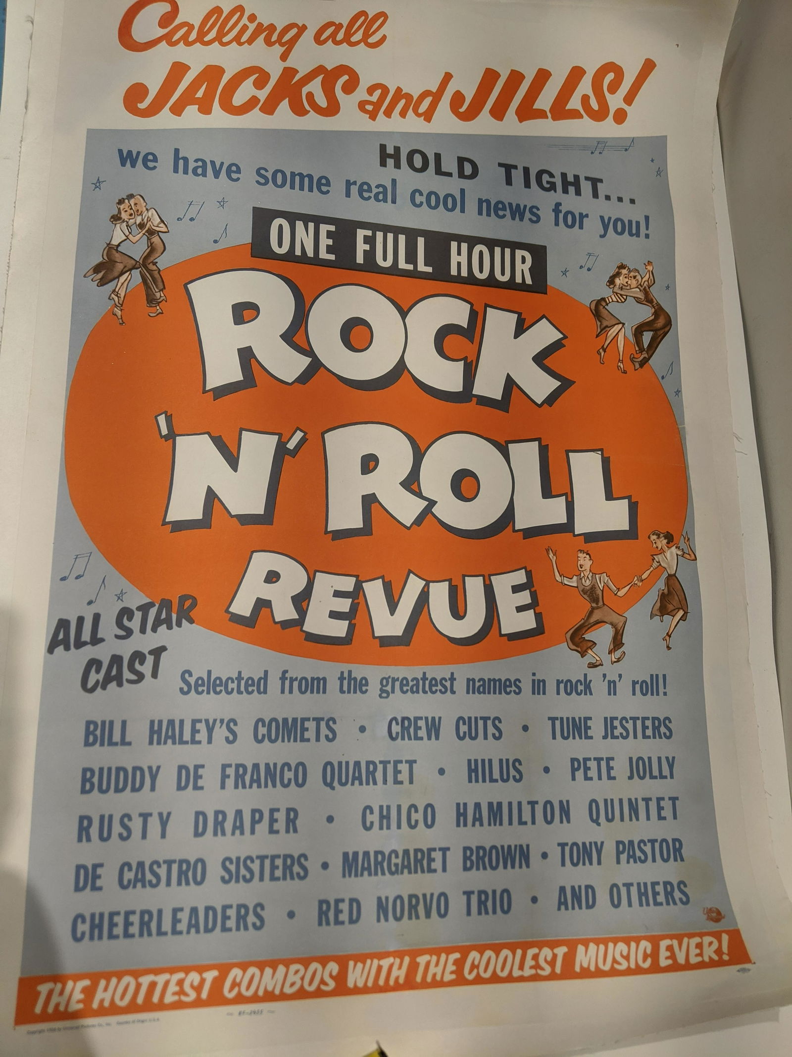 1956 Rock 'N Roll Revue Movie Poster: 1956 Rock 'N Roll Revue Movie Poster, linen backed. Measurements in inches: 41 1/2 x 27 Condition:Good with no problems Shipping:We offer in-house shipping. Item(s) will be packed after invoice is pai