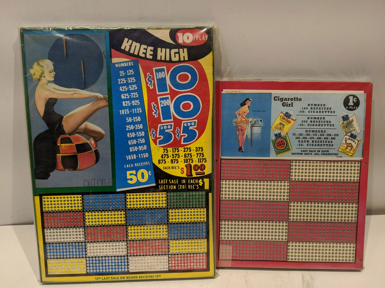 Pair Tobacco Punch Card Games Cigarette Girl Knee High (1 of 7)